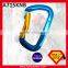 25KN Bent Gate Mountaineer Climbing Aluminum Carabiner For Rescue