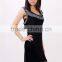 Wholesale 2015 women scoop neck sleeveless short prom dress with rhinestone