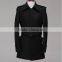 Man slim fit long style wool blend jacket 2015