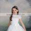 new white capsleeve gown flower girl dress for wedding