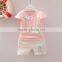 Soft Cotton Children Clothing Set Cute Cat Banner Top Clothes Match Cat Ears Shorts