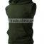 OEM new design cotton plain mens custom sleeveless hoodie with pocket