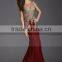 2016 Prom Dresses Scoop Mermaid Sweep/Brush Spandex With Applique Sleeveless Burgundy/Maroon
