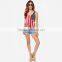 Polyester Tank Top Transparent Printed Striped Sold By PC