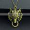 3.9*4.9CM Bronze Color Final Fantasy Dragon Anime Choker Alloy Necklace 10pcs/set