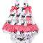 Wholesale pink white deer dress and diaper cover newborn baby swing top set baby clothing sets