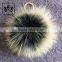 2017 Factory Wholesale raccoon fur pom poms hairy ball keychain