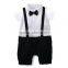 2017 new baby boy clothes gentelman cotton baby romper short sleeve