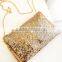 Fashion luxury sequins hand bag party lady bag with metal chain strap