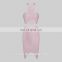 Irisfox L955 sexy lastest new model fashion wholesale pink two piece bandage dress for party