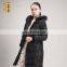 Factory Price Fashion Ladies Luxury Black Down Jacket with Fur Collar