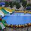 Popular Outdoor 0.55mm PVC Many Kinds Of Inflatable Water Park Games With Slide And Pool