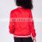 Polyester satin woman varsity jacket, custom tailored bomber jacket clothes women