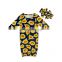 Cute floral print infant baby sleeping bag long sleeve children clothing and headband 2pcs sleeping bag  baby gown set