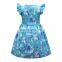 A0155# Summer Girls Dress 2020 Cotton Print Cartoon Sleeve Kids Clothes Dress