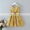 Girls' Dress 2020 Summer Cotton V-Neck Plaid Vest Clothes Dress