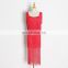 TWOTWINSTYLE Patchwork Tassel Tank Square Collar Sleeveless Sexy Party  Dress For Women