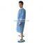 Blue lab coats disposable adult jackets with knit collar & cuff