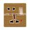 Type 86 Universal 5 pin Wall Socket With Switch And LED Light Thick Solid Wood Panel Sockets and Switches Electrical 16A