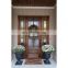 Modern metal strip decoration main entrance wooden double door design for villa