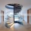 Staircase Spiral Stairs Wooden Elegant Solid Wooden Staircase With Black Steel Railing