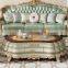 1+2+4 Luxury European Style Living Room Leather Sofa Sets Classical Design Furniture Antique Sofa Set