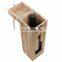 Country Rustic Finished Wood Cut Out Design Wine Case Carrier Modern Wine Bottle Carrying Box