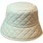 Women's leather diamond quilting bucket hats