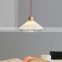 Modern INS Pleated Pendant Light Bedside Solid Wood Hanging Lamp For Home Table Dining Room Japanese Minimalist Creative Lamps