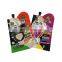 Custom cosmetic foil packaging pouch bag disposable plastic cosmetic sachet package lip shape spout pouch for lipstick packaging