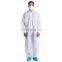 Disposable Isolation Coveralls, Front Zipper Elastic Wrists Ankles, Polypropylene PP Protective Coverall Dust-proof