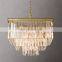Retro Classic Odeon Multi-layer square Tier Luxury  Black Crystal Chandelier For Living Room Bedroom Ceiling Lighting