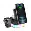 3- In- 1 Quick Foldable Wireless Charger Plus Light Night Lamp 3 In 1 Wireless Charger For Iphone And Iwtach