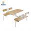 4 Seat Dining Cafeteria Tables And Chair Set Wood School Dining Hall Canteen Table And Chair