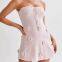 2025 Women's European and American Spring New Product: Three Dimensional Flower Chest Strap Knitted strapless Dress