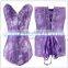 wholesale Junhou brand Waist Training Cincher Lace Up Bustier Body Shaper Overbust Corset Top