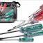 6pcs colorful transparent handle screwdriver set crossed and slotted screwdriver