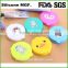 High quality branded logo printing round silicone cosmetic makeup mirror