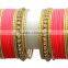Indian Traditional With Crystal Stone Arrangement Bangle Set For Girls & Women