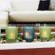 Latest customized frosted glass candle cup with river rocks