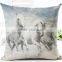 Woven Linen Horses Style Cushion Cover Sofa Car Office Home Decorative Pillows Case Horse Pattern Printing