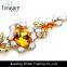 2016 New design yellow rhinestone bees shape chain bracelet for elegant women wholesale
