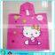100% Cotton lovely cartoon CUSTOM pattern printing girl poncho hooded towel