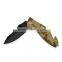 Outdoor Knife Folding Pocket Knife with black coated blade & coating aluminum handle