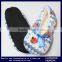 Lovely Bear Teddy Pattern Printing Flannel Home Anti slip Slipper Socks with Blue Bow