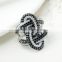 Sterling Silver Micro Pave Black & White CZ Fashion Knot Fashion Ring