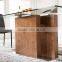 TB dining room new glass dining table set veneer stainless steel leg