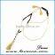 White Round Nature Lava Rock Beads With Tassel Necklace Fashion Women Jewelry