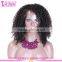 Wholesale Price 100 Percent Raw Virgin Brazilian Kinky Curly Hair Natural Color Large Stock 16 Inch Side Part Lace Front Wig