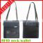 China supplier cheap price waterproof light durable passport bag rfid neck hanging bag